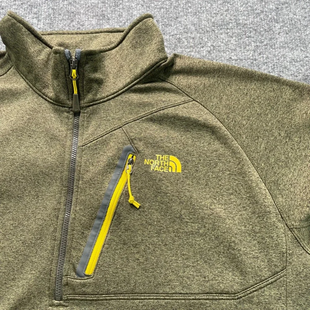 The North Face Cayonlands Pullover Men's XL Green 1/4 Zip Fleece Chest Pocket